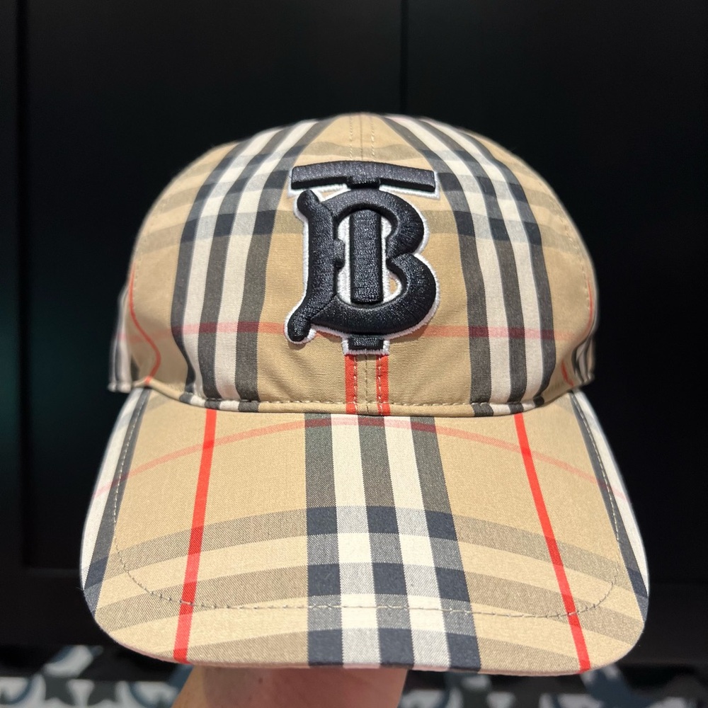 Authentic Burberry Tan and Black Check Cap